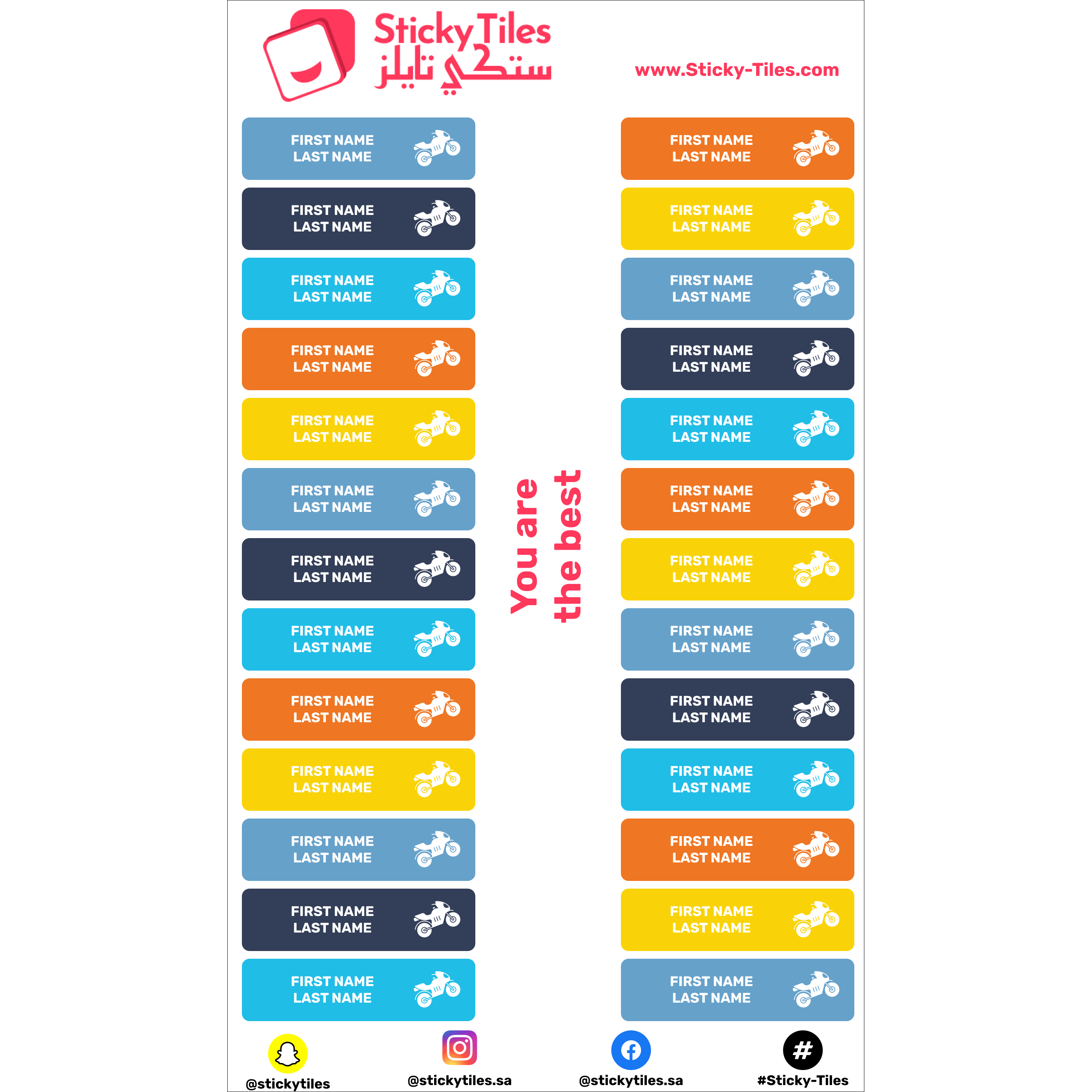 Name Labels - Medium Stickers – StickyTiles